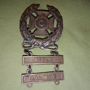 Vintage Military Sterling Silver Marksman Pin
